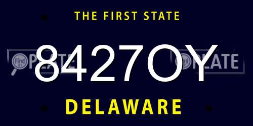 8427OY Delaware License Plate