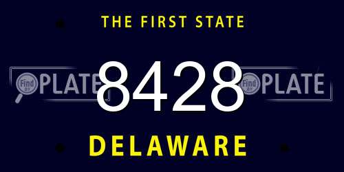 8428 Delaware License Plate