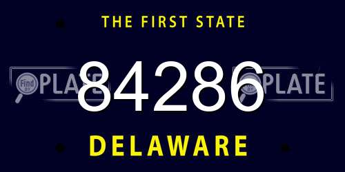 84286 Delaware License Plate