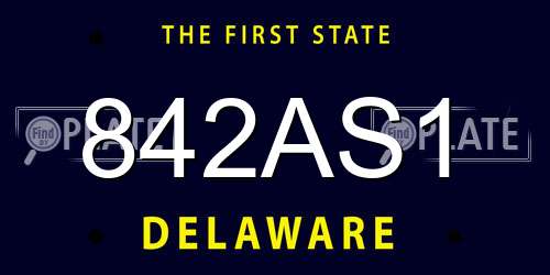 842AS1 Delaware License Plate