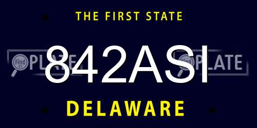 842ASI Delaware License Plate