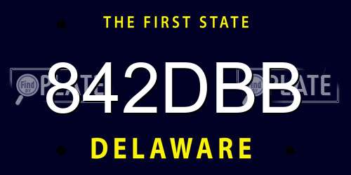 842DBB Delaware License Plate