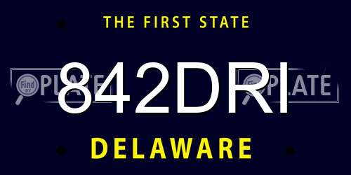 842DRI Delaware License Plate