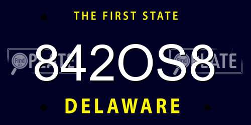 842OS8 Delaware License Plate