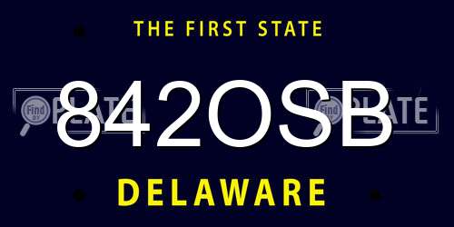 842OSB Delaware License Plate