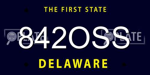 842OSS Delaware License Plate