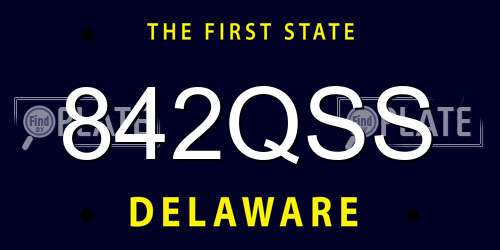 842QSS Delaware License Plate