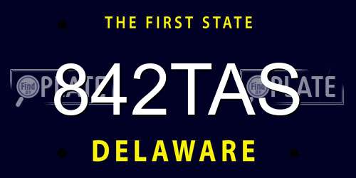 842TAS Delaware License Plate