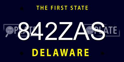 842ZAS Delaware License Plate