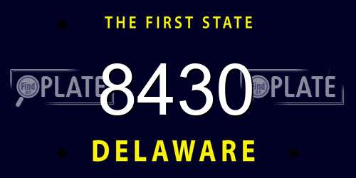 8430 Delaware License Plate