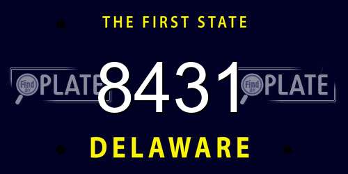 8431 Delaware License Plate