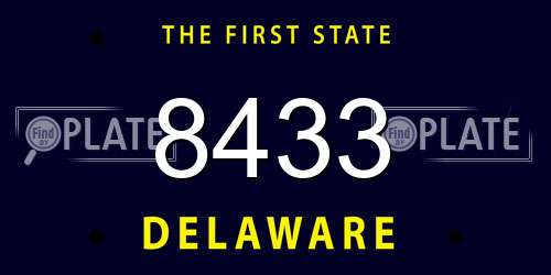8433 Delaware License Plate