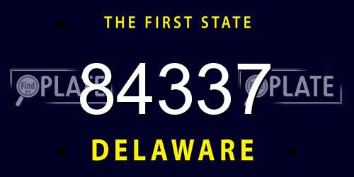 84337 Delaware License Plate