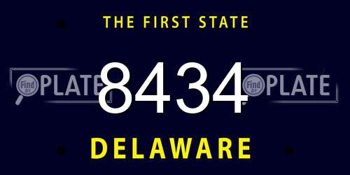 8434 Delaware License Plate