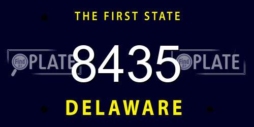 8435 Delaware License Plate