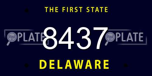 8437 Delaware License Plate
