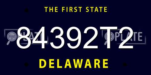 84392T2 Delaware License Plate