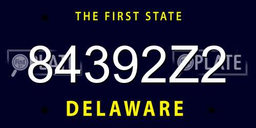 84392Z2 Delaware License Plate
