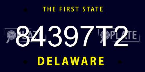 84397T2 Delaware License Plate