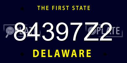 84397Z2 Delaware License Plate