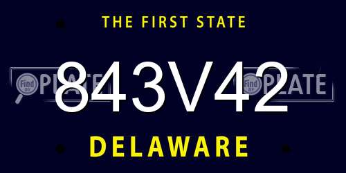 843V42 Delaware License Plate