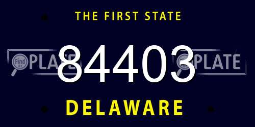 84403 Delaware License Plate