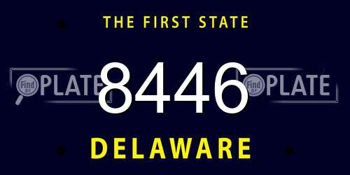 8446 Delaware License Plate