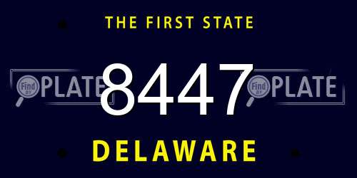 8447 Delaware License Plate