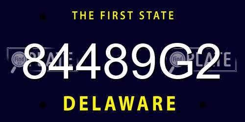 84489G2 Delaware License Plate