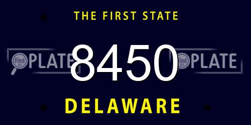 8450 Delaware License Plate
