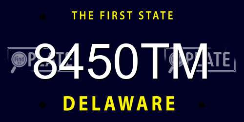 8450TM Delaware License Plate