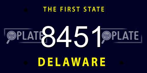 8451 Delaware License Plate
