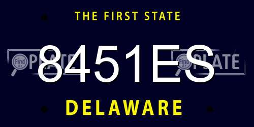 8451ES Delaware License Plate