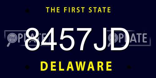8457JD Delaware License Plate
