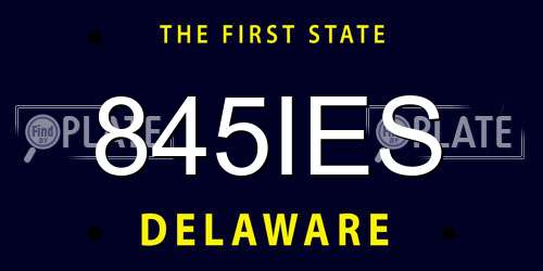 845IES Delaware License Plate