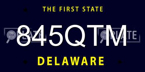 845QTM Delaware License Plate