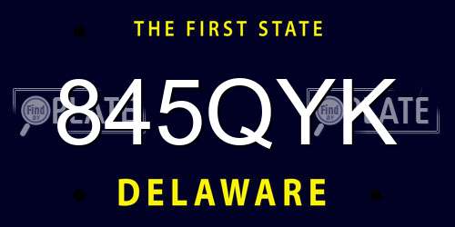 845QYK Delaware License Plate