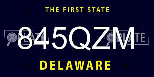 845QZM Delaware License Plate