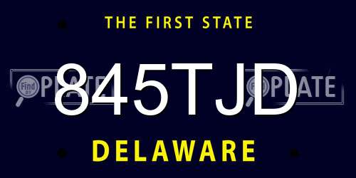845TJD Delaware License Plate