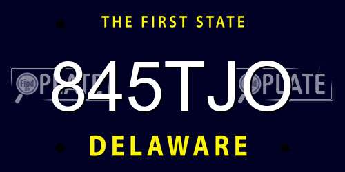 845TJO Delaware License Plate