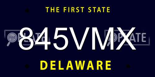 845VMX Delaware License Plate