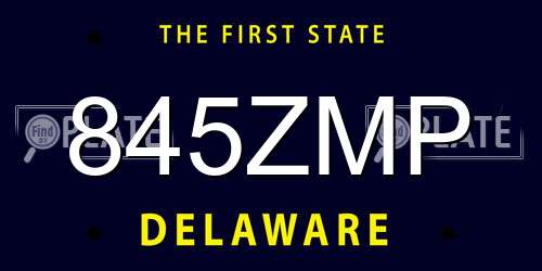 845ZMP Delaware License Plate