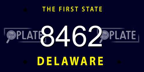 8462 Delaware License Plate