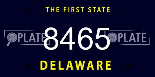 8465 Delaware License Plate