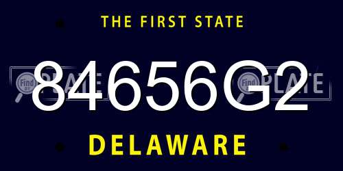 84656G2 Delaware License Plate