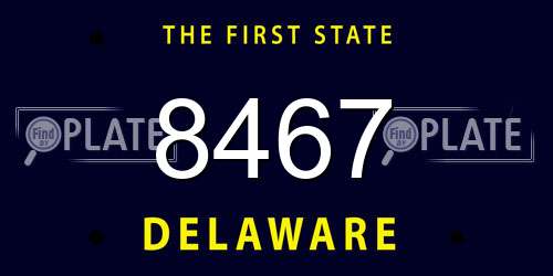 8467 Delaware License Plate