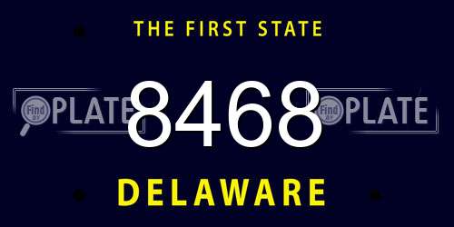 8468 Delaware License Plate