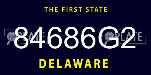 84686G2 Delaware License Plate