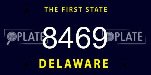 8469 Delaware License Plate