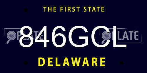 846GCL Delaware License Plate